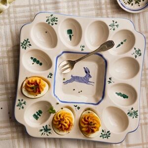 Anthropologie Lexington Stoneware Deviled Egg Platter